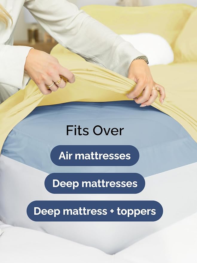 Extra Deep Queen Sheet Set - 6 Piece Breathable and Cooling Sheets - Hotel Luxury Bedding for Women, Men, Kids & Teens - Easy & Secure Fit - Soft, Wrinkle Free and Comfy - Extra Deep Pockets - Yellow