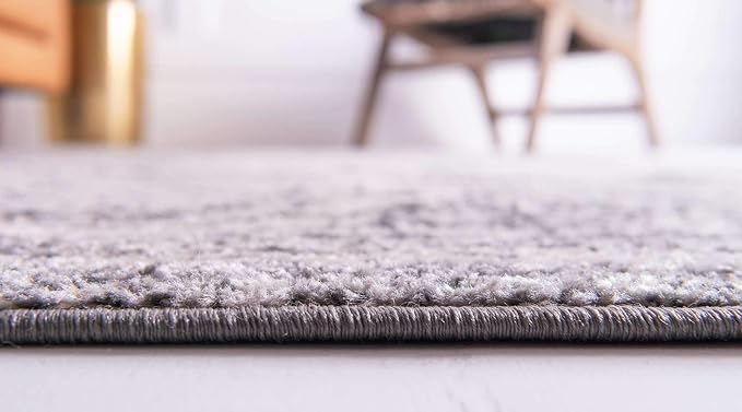 Unique Loom Bromley Collection Area Rug - Wells (3' Round, Ivory/ Gray)