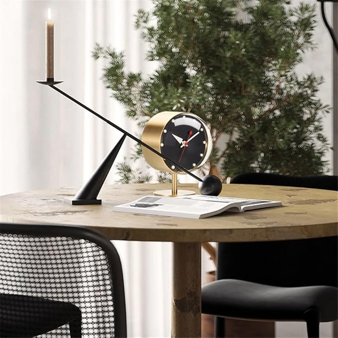 Table Clocks for Bedroom Specialty Table Clocks Retro for Creative Brass Quartz Silent Desktop Clock Decor Art Desk Clock