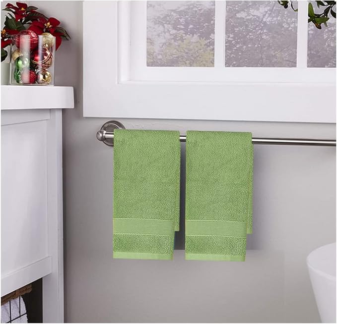 LRUUIDDE Bathroom Hand Towels 2 Set,Cotton Hand Towel for Bath, Hand, Face, Kitchen, Super Soft, Highly Absorbent, Machine Washable, Size 14" x 30" (Green)…