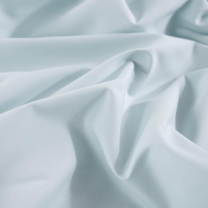 NEXHOME PRO Duvet Cover Set Twin Size Linen Look Textured Organic Natural 100% Washed Cotton Duvet Cover 2 Pieces Bedding Set with Zipper Closure, Breathable, Soft, Light Baby Blue (No Comforter)