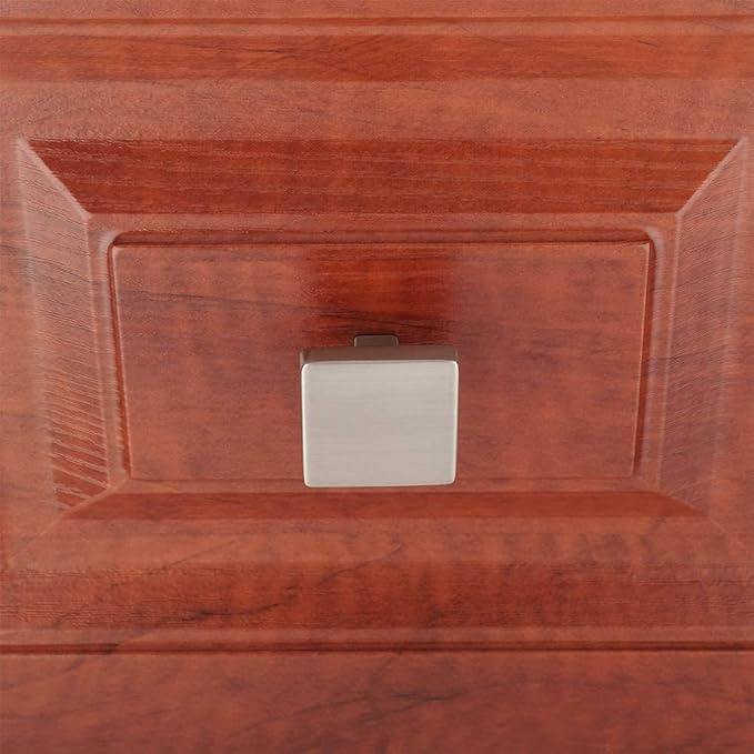 KOOFIZO 10 Pack Brushed Nickel Cabinet Knobs Stain Nickel Drawer Knobs K03 Square Single Hole Cabinet Pulls for Cabinets Drawer Dresser Cupboard Bedroom Closet Bathroom Vanity