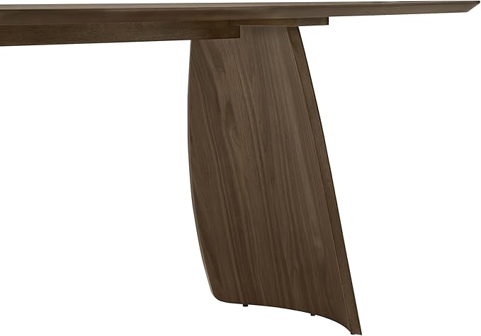 CHITA 71" Modern Dining Table for 6, Rectangle Wood Kitchen & Dining Room Table, Solid Rubberwood Frame, Bentwood Legs, Walnut Venner