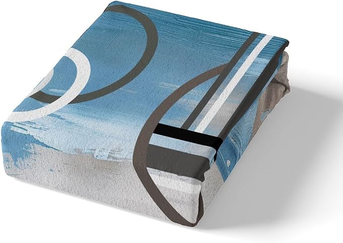 Erosebridal Ombre Geometric Duvet Cover Full Size,Navy Blue Comforter Cover for Kids Teens Youth,Grunge Bedding Set,Modern Circles Swirls Quilt Cover Watercolor Bedroom Decor 3 Piece