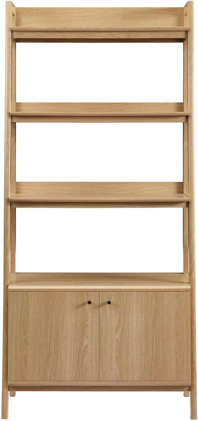 Modway 33" Bookshelf Display Case in Oak