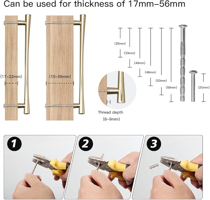 YAGU 10 Pack Bright Gold Cabinet Handles, 7.5 Inch Hole Center Polished Brass Kitchen Drawer Pulls Zinc Alloy Furniture Hardware for Bathroom Cupboard Dresser Wardrobe