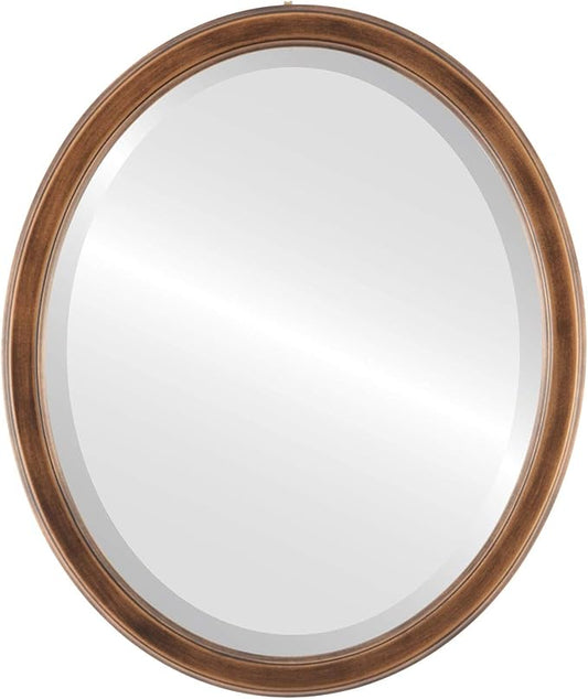 OVALCREST Oval Beveled Wall Mirror for Home Decor - Toronto Style - Sunset Gold - 26" x 22"