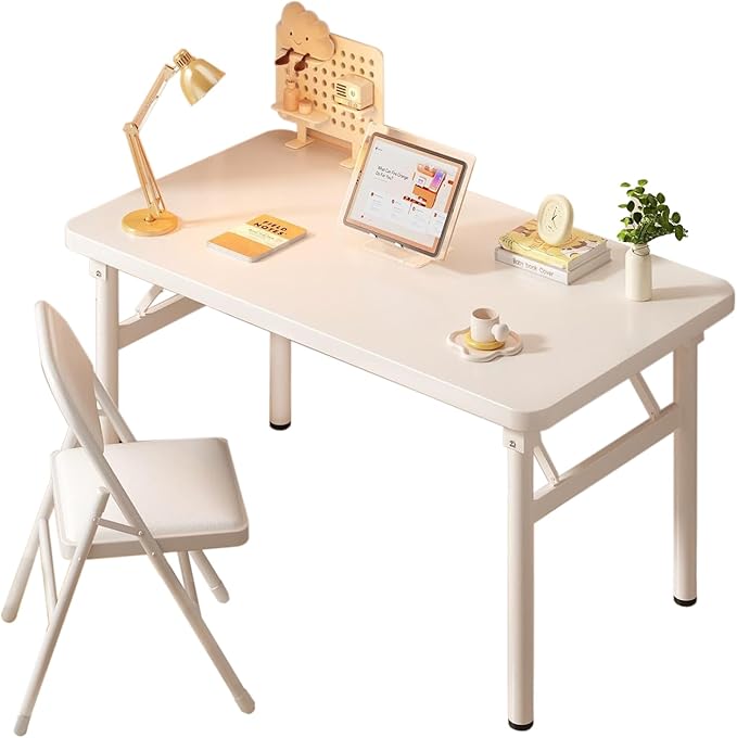 31.5 Inch Foldable Desks for Small Spaces, No Assembly Required Computer Desk Space-Saving Folding Study Table for Home Office