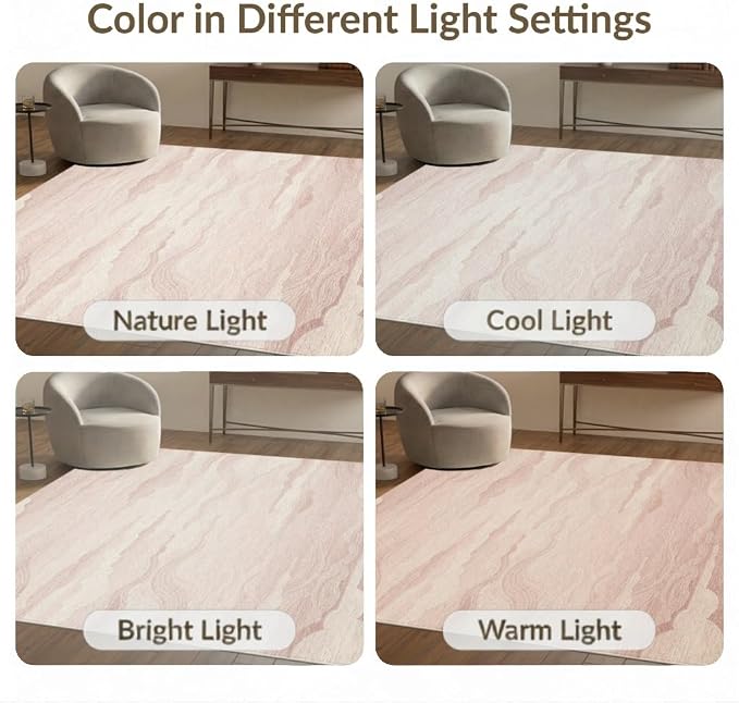 5'x7' Washable Abstract Abstract Area Rug, Cream Flatwoven Floor Covering for Dining Room, Under Table, Home Office, Non-Slip Chair-Friendly Carpet | Ref:2208255