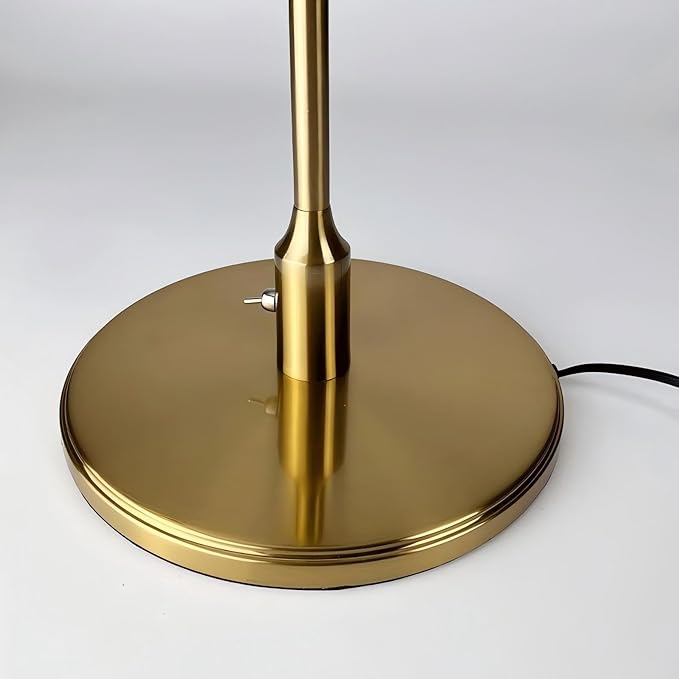 Table Lamp, Metal and Glass Modern Bedside Lamp, Decorative Table Light, Table Lamp for Living Room Bedroom Study Room, 12.6 * 16.5 Inch, Gold & Orange