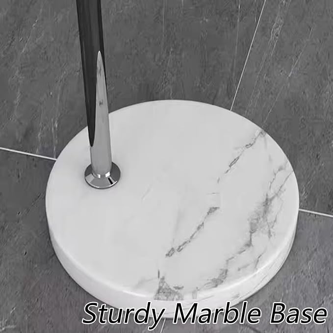 MIXL-Milk Glass Shade Arc Floor Lamp,Marble Base Arch Lamp,Chrome Flexible Rod Standing Light,Modern Floor Lamps for Living Room Office