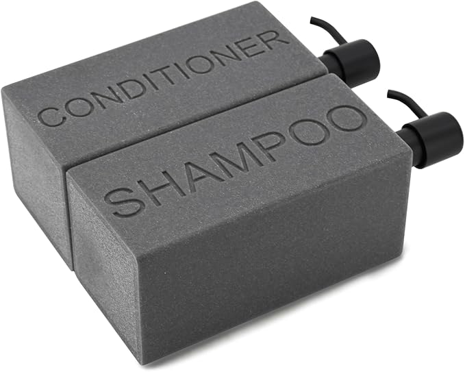Rectangular Resin Dispenser Premium Bathroom Shampoo Conditioner Body Wash Bottle Modern Refillable Pump Design