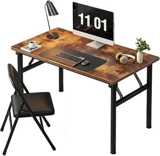 31.5 Inch Foldable Desks for Small Spaces, No Assembly Required Computer Desk Space-Saving Folding Study Table for Home Office