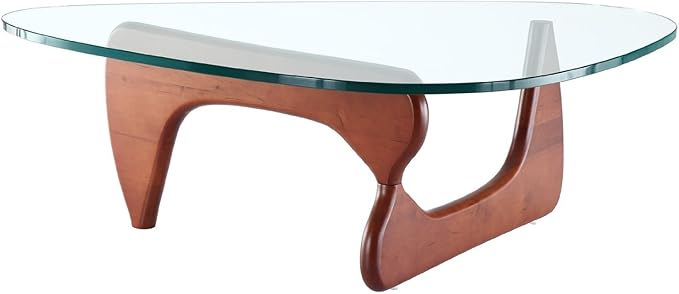 EMODERN FURNITURE eMod - Noguchi Triangle Coffee Table Glass Top (Cherry)