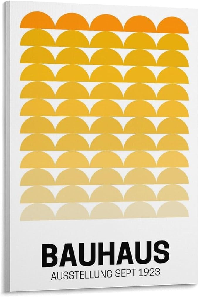 FideMm Bauhaus Vintage Poster,yellow Abstract Retro Art,Bauhaus Wall Art Poster for Room Aesthetics Canvas Wall Art Poster And Print Frame-style 12x18inch(30x45cm)