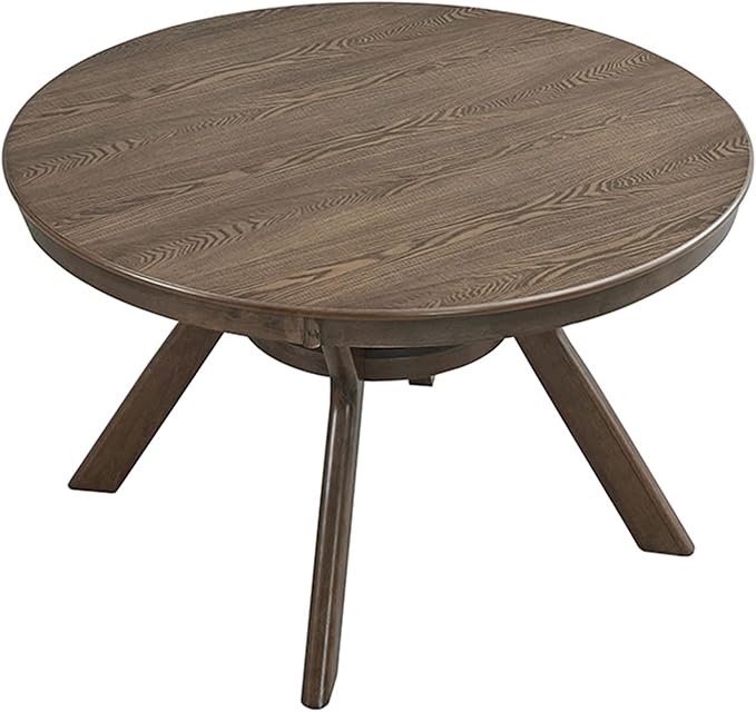 JUSTONE 47.2''Round Dining Table for 4,Modern Kitchen Table Wooden Trestle Pedestal Base,Minimalist Elegant Dining Table for Living Room, Dining Room,Small Space(φ47.2"x29.9"H,Oak)