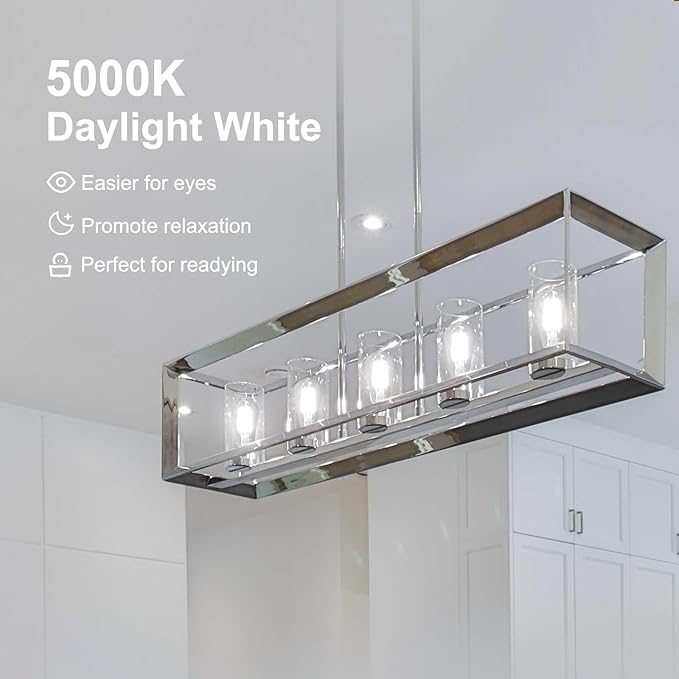 TJOY 50 Pack Vintage Edison LED Light Bulbs, Dimmable, 60W Equivalent, E26 Medium Base, 5000K Daylight, ST58, 8W, 800LM, Ultra-Bright, 80+CRI, Antique Decorative Filament, Clear Glass