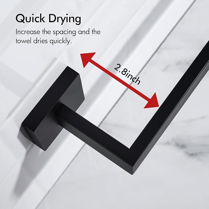 BANOLUX Towel Rack, 12-Inch Single Towel Bars for Bathroom, Towel Racks for Bathroom Wall Mounted SUS304 Stainless Steel Hand Towel Holder Organize Heavy Duty, Matte Black Towel Bar