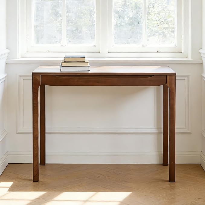 Widen Solid Wood Desk with Drawers,39"X24" Wood Writing Desk for Small Space,Student Computer PC Desks,Home Desks for Work,Gaming Study Desk for Bedroom Escritorios Desk Table (Walnut, 39“)
