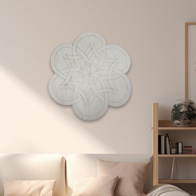 HouseVibe Geometry Wood Wall Art Ornament Bohemian Sculpture Decoration for Bathroom Bedroom Entryway Hallway Dining Room- Style B