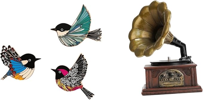 Baoblaze Wooden Bird Wall Art Sculpture Vintage Statue Resin Figurine Retro Ornament for Garden Study Room Farmhouse Housewarming Valentine's Day Birthday Gift