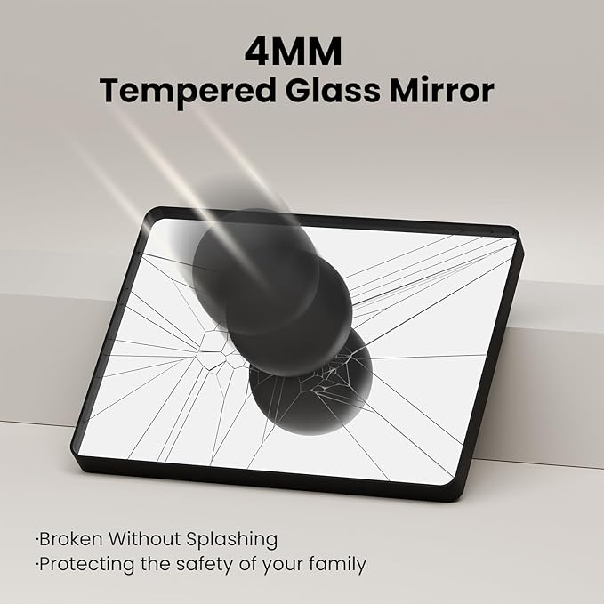 White Bathroom Mirror 22x30 Inch, White Metal Framed Bathroom Mirror for Wall, Rounded Rectangle Matte Bathroom Vanity Mirror, Tempered Glass, Anti-Rust, Horizontal/Vertical