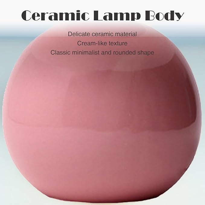 Cute Small Mushroom Lamp, PE Lampshade, Ceramic Base, Adjustable Light Color and Brightness with Power-Off Memory, Safe USB Powered, LED Mushroom Light for Bedroom Living Room (Pink)