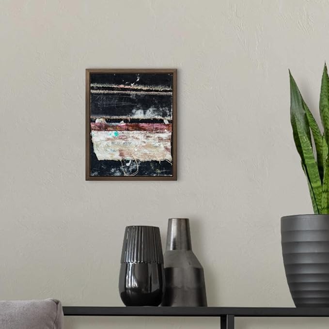 CANVAS ON DEMAND Broken to Beautiful 5 Natural Wood Float Framed Canvas Wall Art Print by Erin Ashley, Abstract, Contemporary, Home Decor, Modern Abstract, Artwork,8" x10in