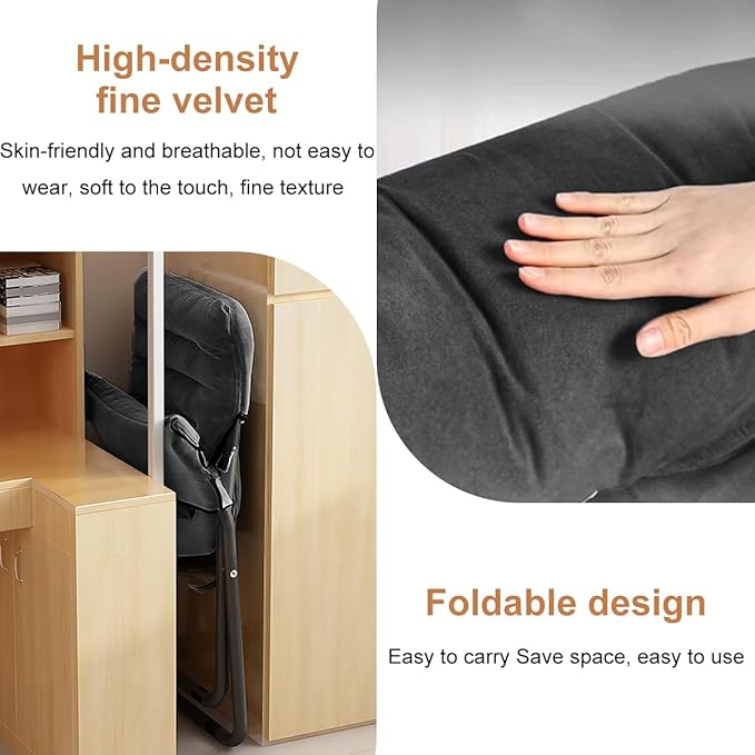 Lazy Chair with Ottoman, Folding Lounge Reclining Sofa Chair with Armrest Modern Comfy Lounge Chair with Side Pocket Leisure Chair for Bedroom, Living Room, Office, and Balcony, Grey