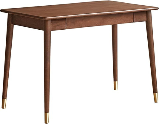 YESWOOD Solid Wood Desk, Mid Century Modern Home Office, Computer Desk with Drawers for Study Bedroom Living Room 31.49" W