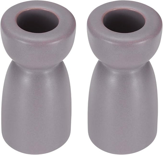 uxcell 2 Pack Candlestick Holder Purple Ceramic Taper Candle Holder Candle Stand Holders Modern Style Decoration for Centerpiece Tabletops Anniversary