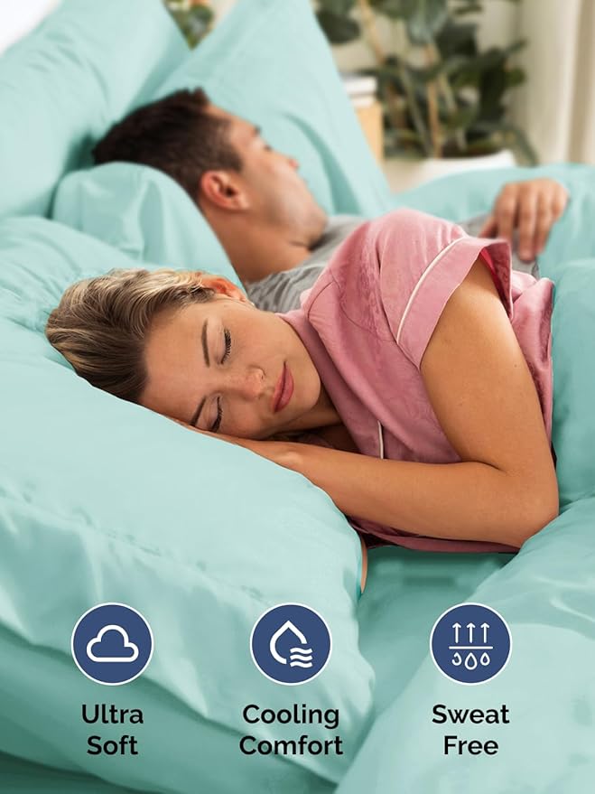 Extra Deep Queen Sheet Set - 6 Piece Breathable and Cooling Sheets - Hotel Luxury Bedding for Women, Men, Kids & Teens - Easy Secure Fit - Soft, Wrinkle Free and Comfy - Extra Deep Pockets - Spa Blue