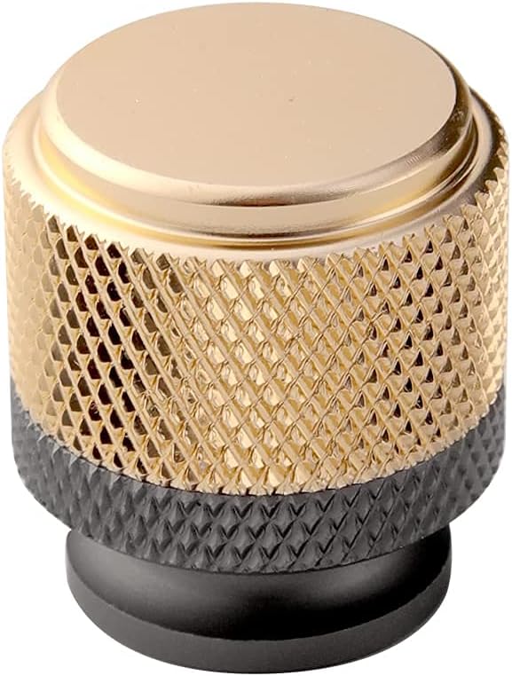 6 Pack 1 Inch Cabinet Knobs Gold and Grey Cupboard Aluminum Knobs Drawer Knobs Cabinet Knobs
