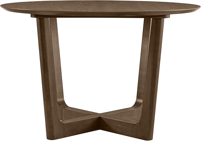 CHITA 47-inch Round Dining Table for 4, Modern Kitchen Table with Solid Rubberwood Legs, Easy Assembly Circle Table for Kitchen, Dining Room, Farmhouse(Walnut)