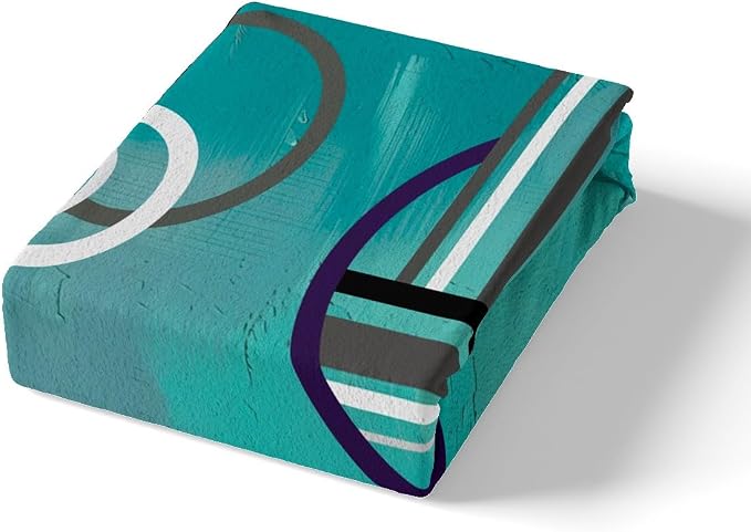 Erosebridal Geometric Circles Duvet Cover Full,Teal Blue Grey Black Comforter Cover,Ombre Oil Painting Bedding Set,Modern Abstract Tie Dye Quilt Cover,Room Decor Bedspread Cover with 2 Pillow Cases
