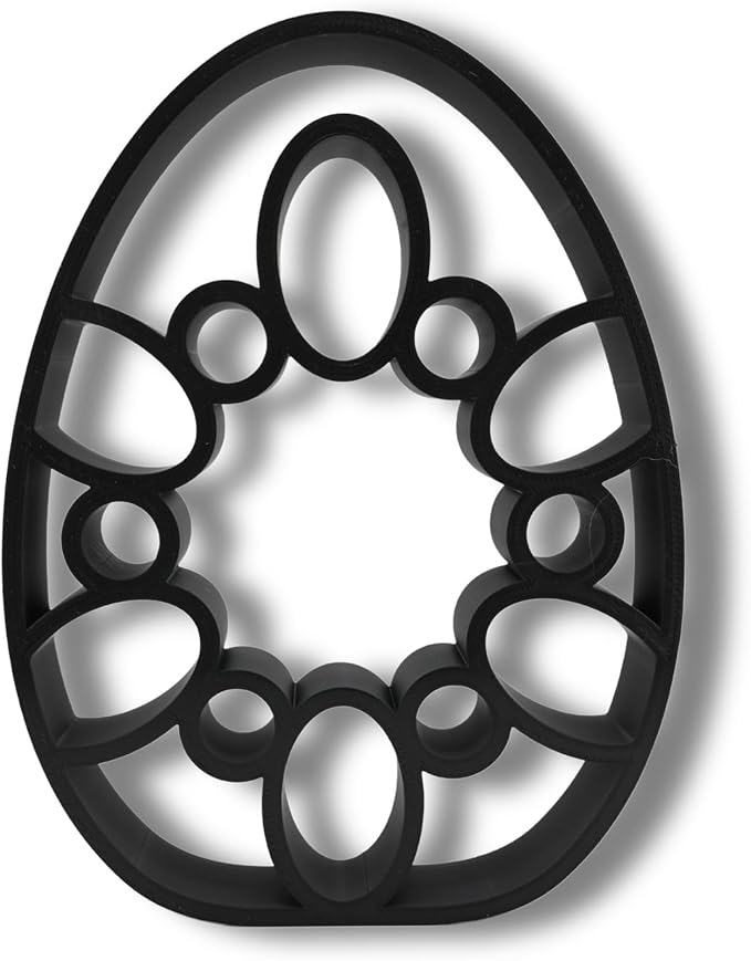 Easter Egg Sculpture – Minimalist Decorative Accent for Spring & Year-Round Home Decor | Collectible Design | Modern Holiday Display (Cathedral Lines Matte Black)