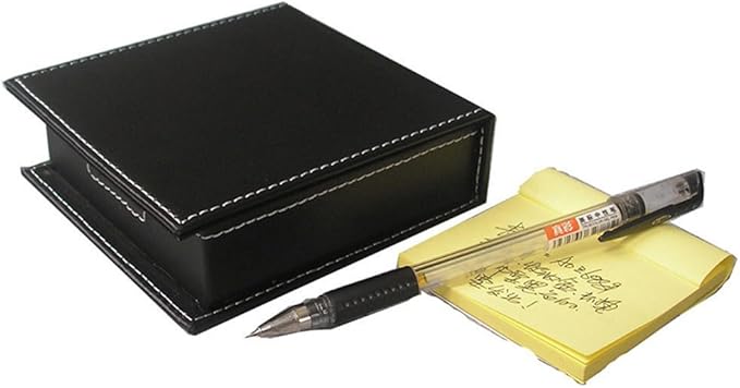 KINGFOM 8 PCS/SET Desk Organizers, Pu Leather Office & Home Desktop Decor Supplies Storage Box, Including Files Organizer Drawer, Memo Paper Holder, Tissue Holder and Mouse Pad etc (T03-Black)