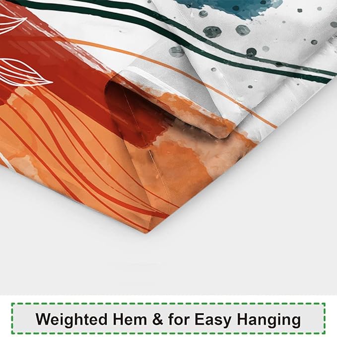 Mid Century Boho Shower Curtain 48Wx72H Eucalyptus Leaves Coral Color Pattern Shower Curtains Modern Minimalist Aesthetic Art Fabric Waterproof for Bathroom Decor 8 Plastic Hooks