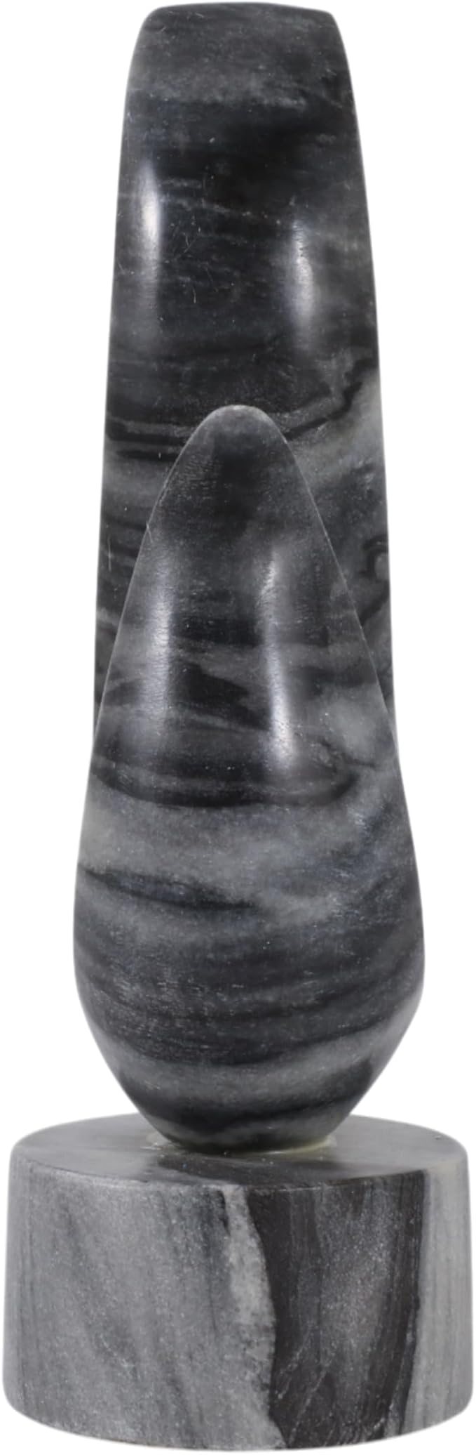 Modern Abstract Sculpture Statue for Home Decor - Unique Accent for Room, Living Room, and Bathroom Decor - Stylish Ornamental Ideal for Office, Shelf, and Coffee Table Decor - 12", Gray & White