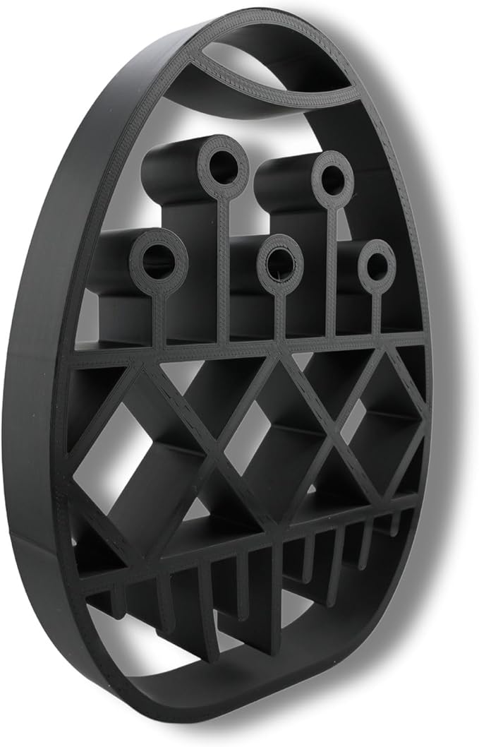 Easter Egg Sculpture – Minimalist Decorative Accent for Spring & Year-Round Home Decor | Collectible Design | Modern Holiday Display (Geometric Pattern Matte Black)