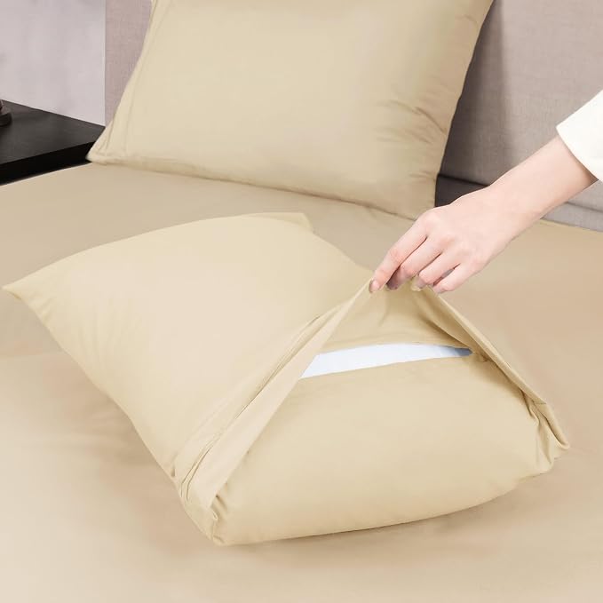 Mejoroom Twin XL Sheet Set - Hotel Luxury Microfiber Sheet & Pillowcase Sets Fits College Dorm Room Mattress - Soft, Breathable, Wrinkle & Fade Resistant - 3 Piece (Taupe)