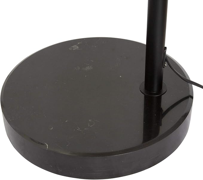 Major-Q 99-6938DS-BK Floor Modern 81" Tall Living Room-Stand Up Arching Black Double Shade and Marble Base for Bedrooms-Corner Lamp for Office Lighting