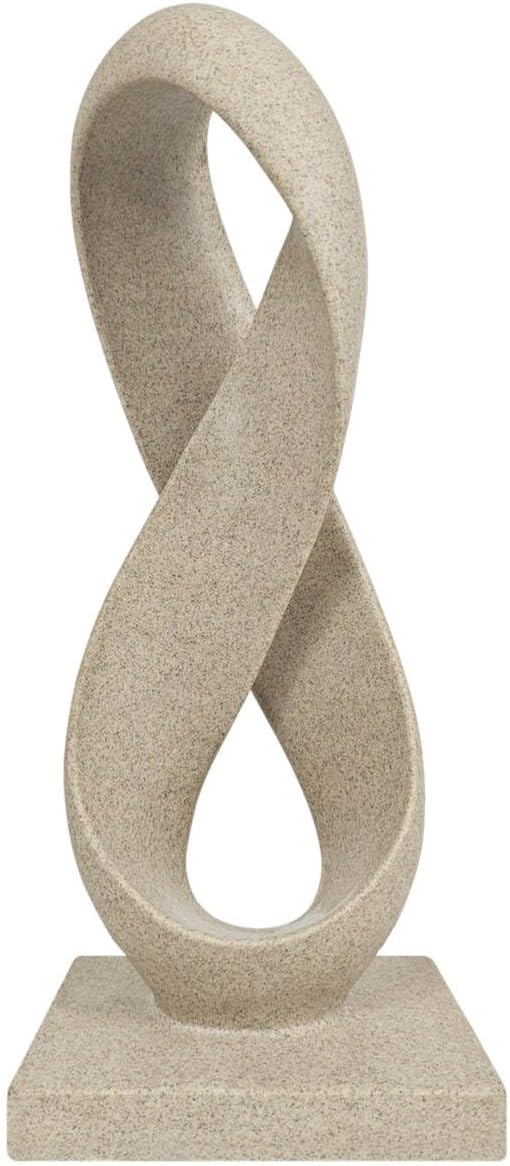 SIMON'S SHOP Modern Minimalist Abstract Sculpture, 14.5'' Tall Figure Eight Infinity Statue, Resin Hand Crafted Accent Décor for Home Office Tabletop Shelf Mantel