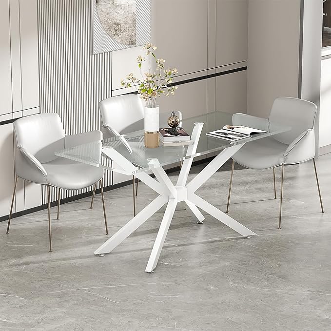 Modern Table Base 29" Metal Dining Table Legs with Suction Cups, Desk Base for Marble,Glass,Wood Top, Furniture Legs for Coffee Table, Home,Kitchen, Office (White)