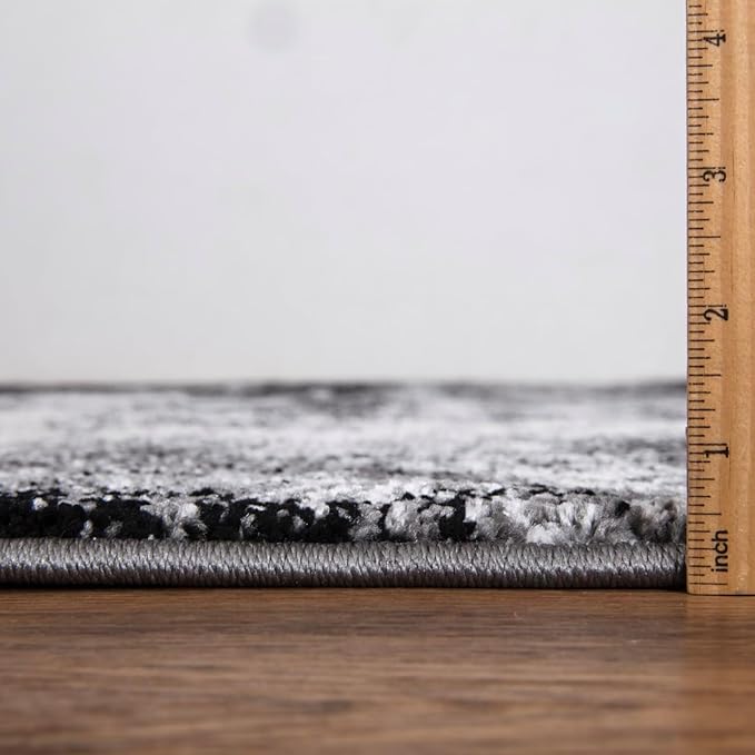 Keen Home Design Area Rugs - 3x5 Non-Shedding, Abstract Rugs for Kitchen, Living Room, Bedroom, Dining Room, Entryway - Size: 3' x 5', Abstract Black