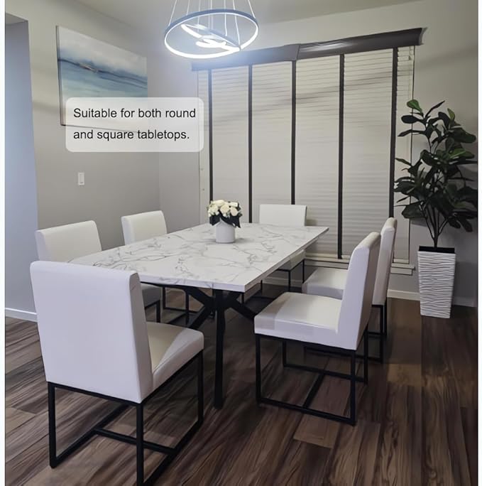 Modern Table Base Black 29" Metal Dining Table Legs with Suction Cups, Desk Base for Marble,Glass,Wood Top, Furniture Legs for Coffee Table, End Table, Home,Kitchen, Office