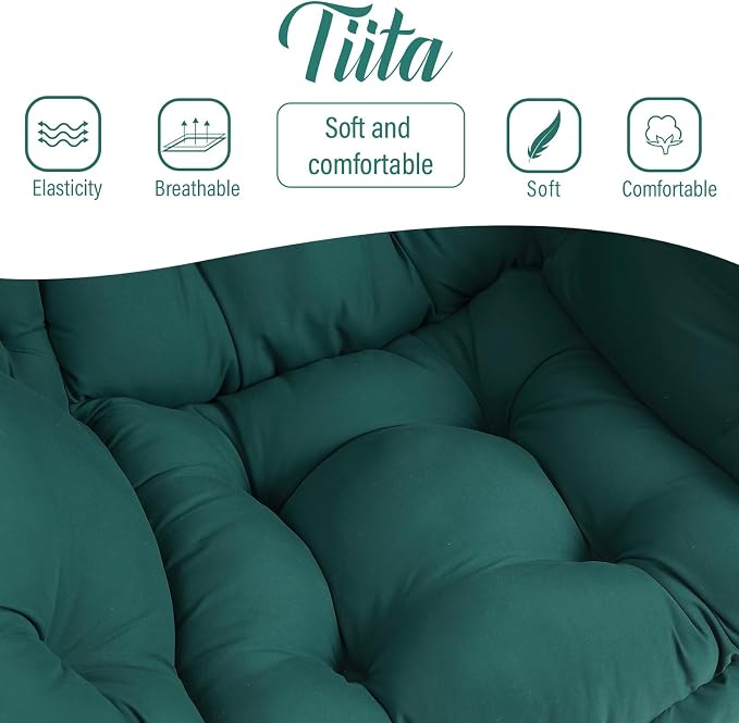Tiita Lazy Chair, Green Modern Large Accent Armchair, Comfy Leisure Sofa Reading Chair for Bedroom, Living Room, Dorm Rooms, Garden and Courtyard, Green