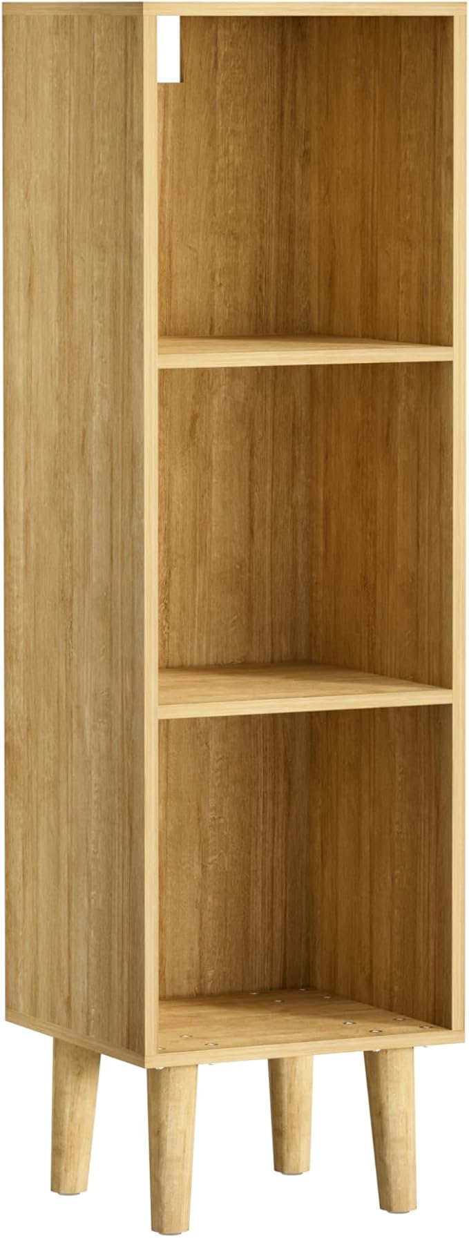3 Cube Bookcase, Wooden Book Shelf Cube Storage Organizer with Legs, 3 Tier Bookshelf Freestanding Open Shelves for Bedroom, Living Room, Home Office (Oak, 3 Cube)
