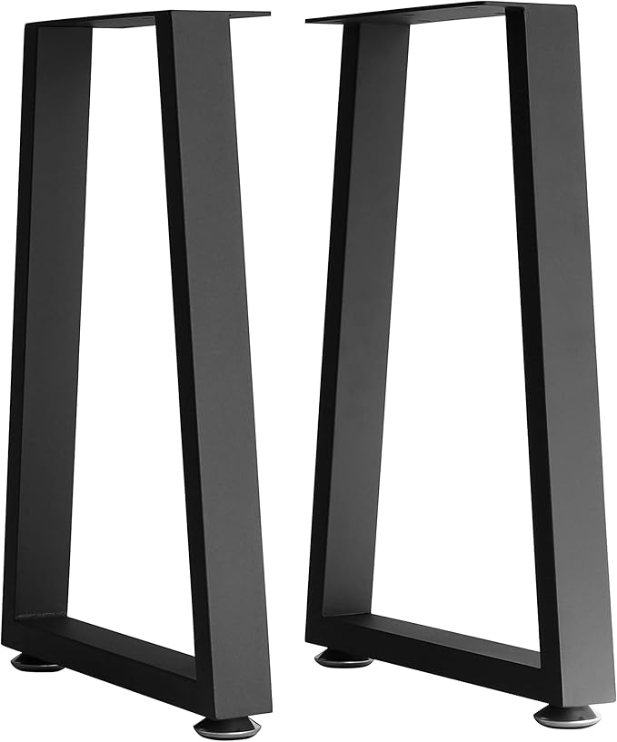 16" Metal Furniture Legs with Adjustable Feet - Desk, Coffee Table, Bench Legs, DIY for Side Table, Nightstand, Chair - U-Shaped 16"x11"