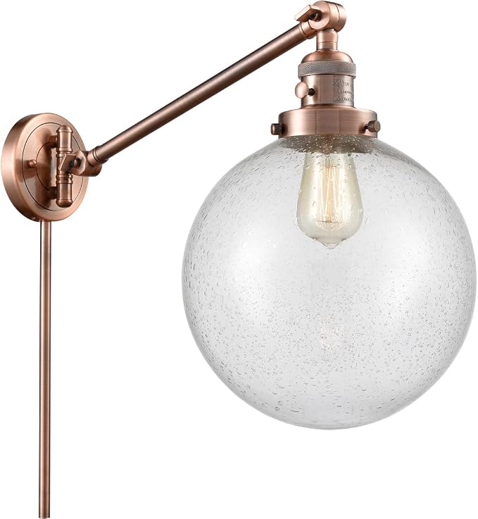 Innovations Lighting 237-AC-G204-10 Franklin Restoration One Light Swing Arm Lamp Lamp Copper/Antique/Verde